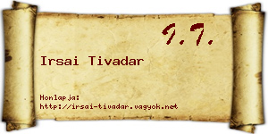 Irsai Tivadar névjegykártya