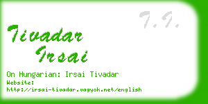 tivadar irsai business card